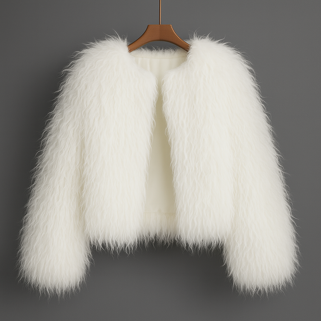 Ivory Luxe Shaggy Faux Fur Jacket