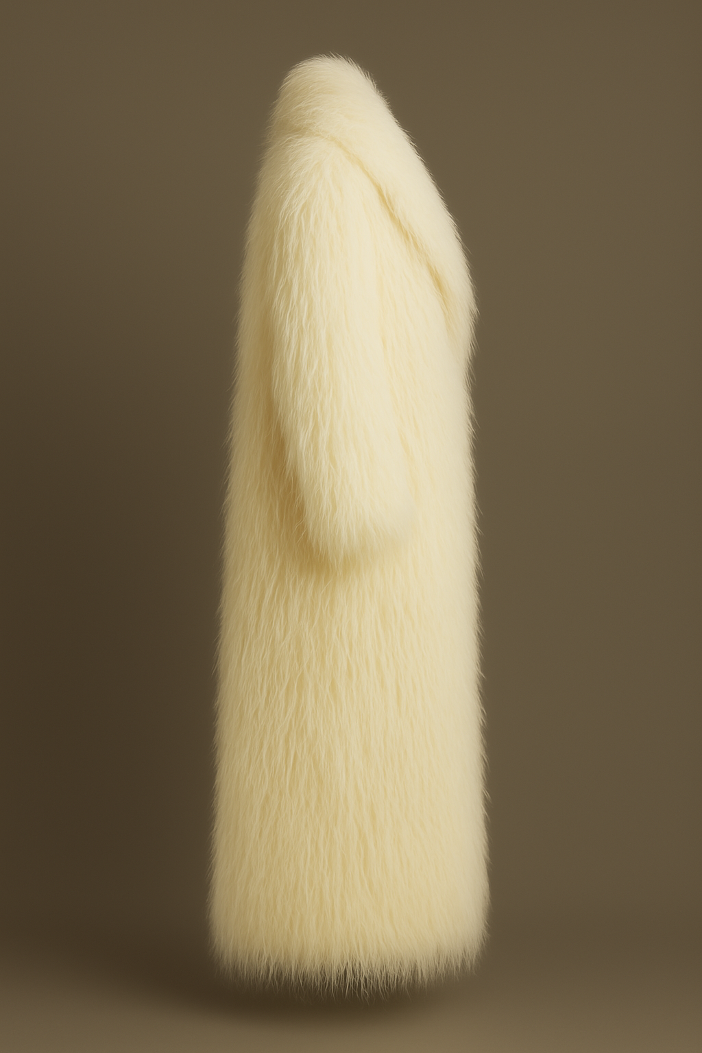 Ivory Faux Fur Shaggy Long Coat