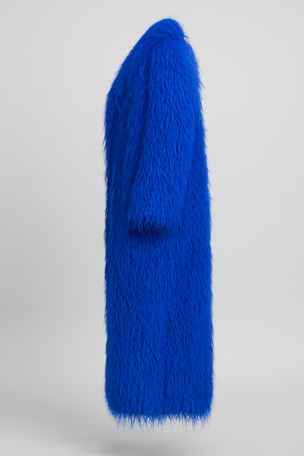 Royal Blue Long Shaggy Faux Fur Coat