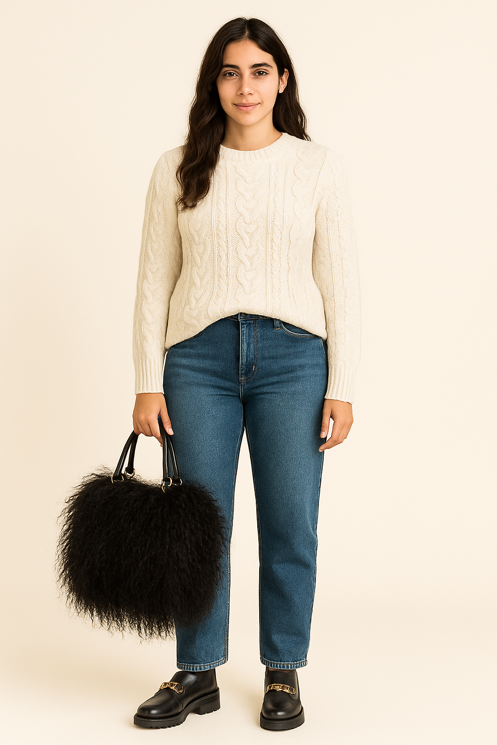 Mongolian Wool Tote Handbag