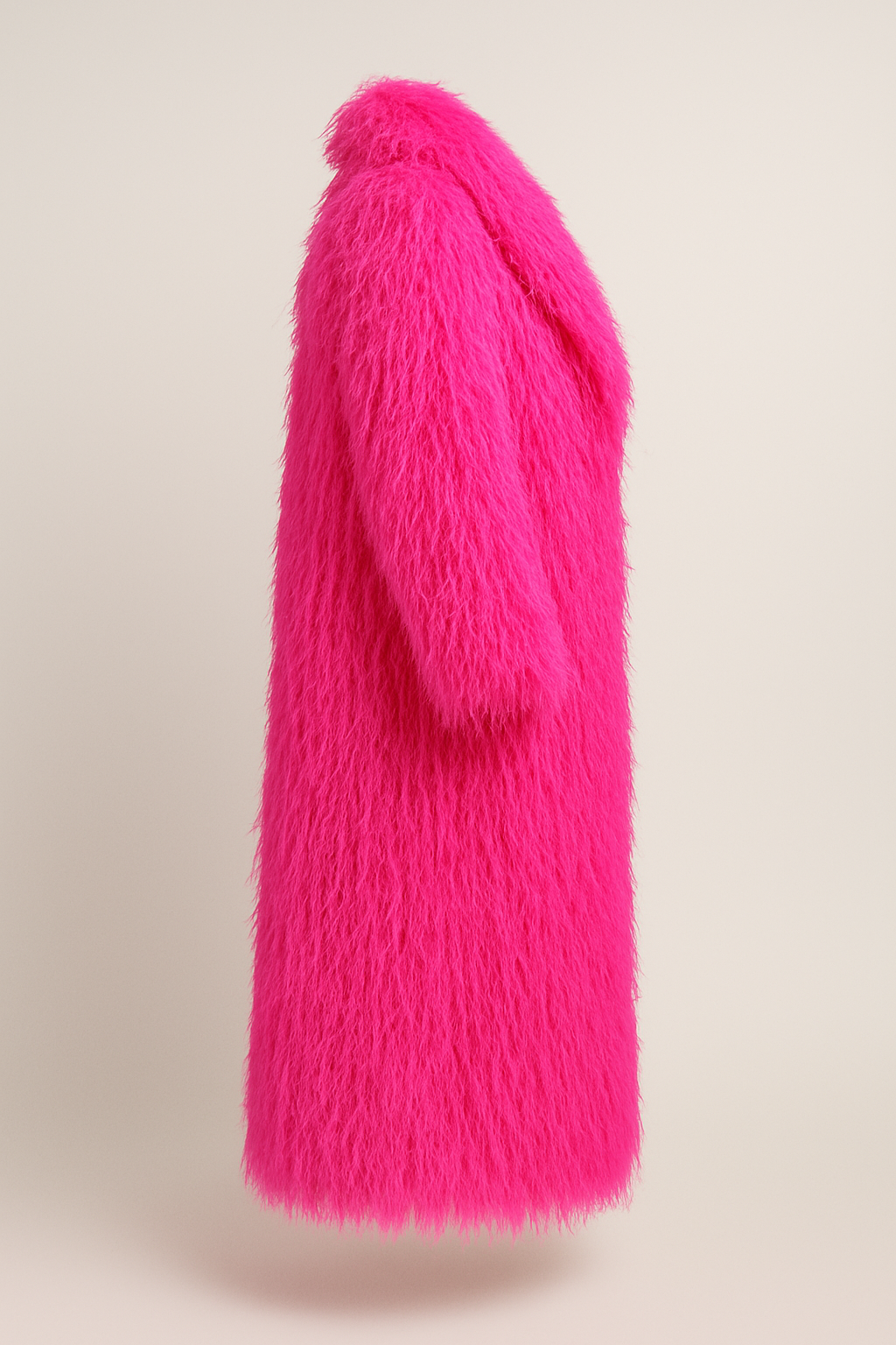 Bubblegum Pink Faux Fur Shaggy Long Coat
