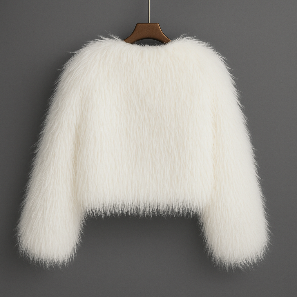 Ivory Luxe Shaggy Faux Fur Jacket