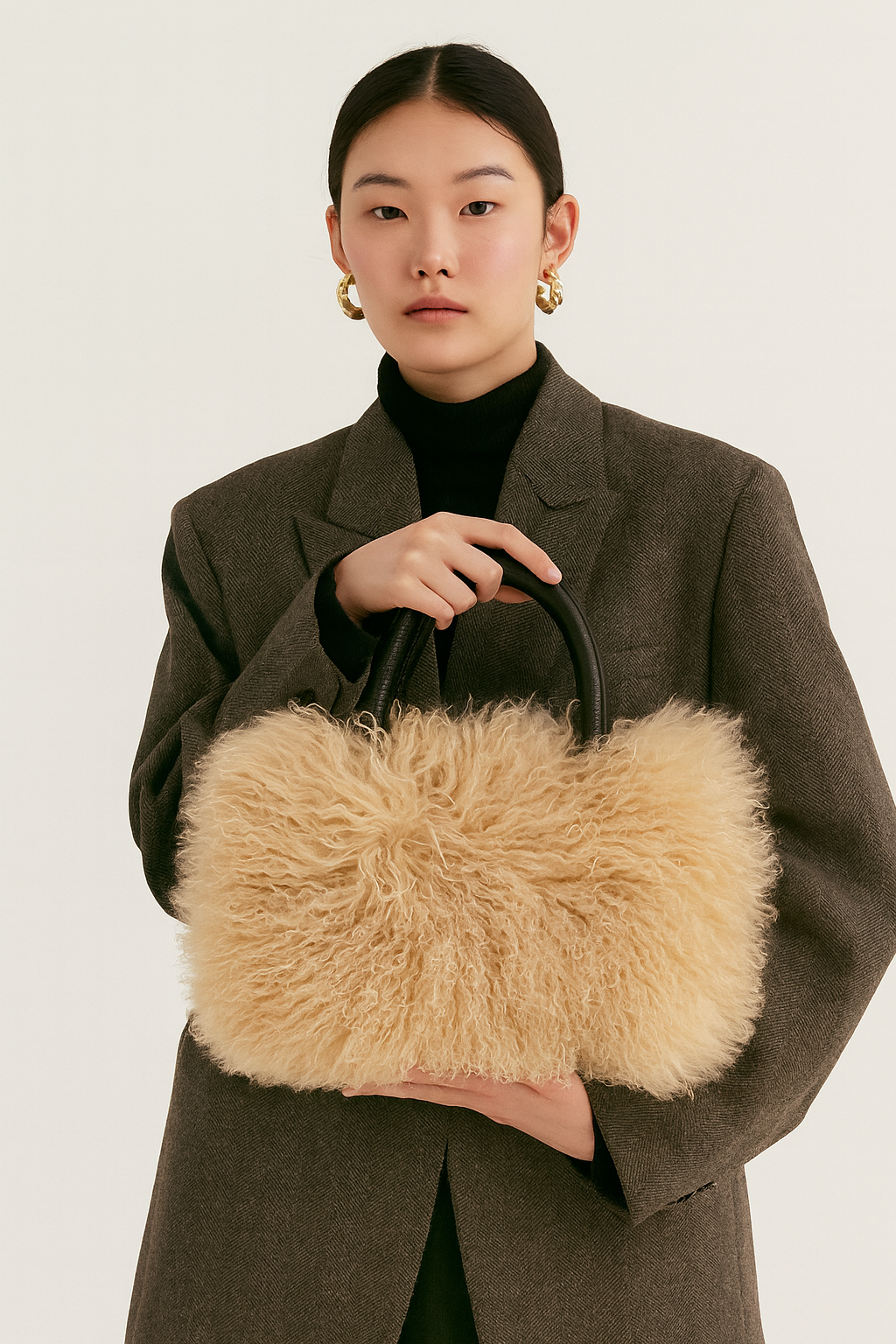 Mongolian Wool Tote Handbag