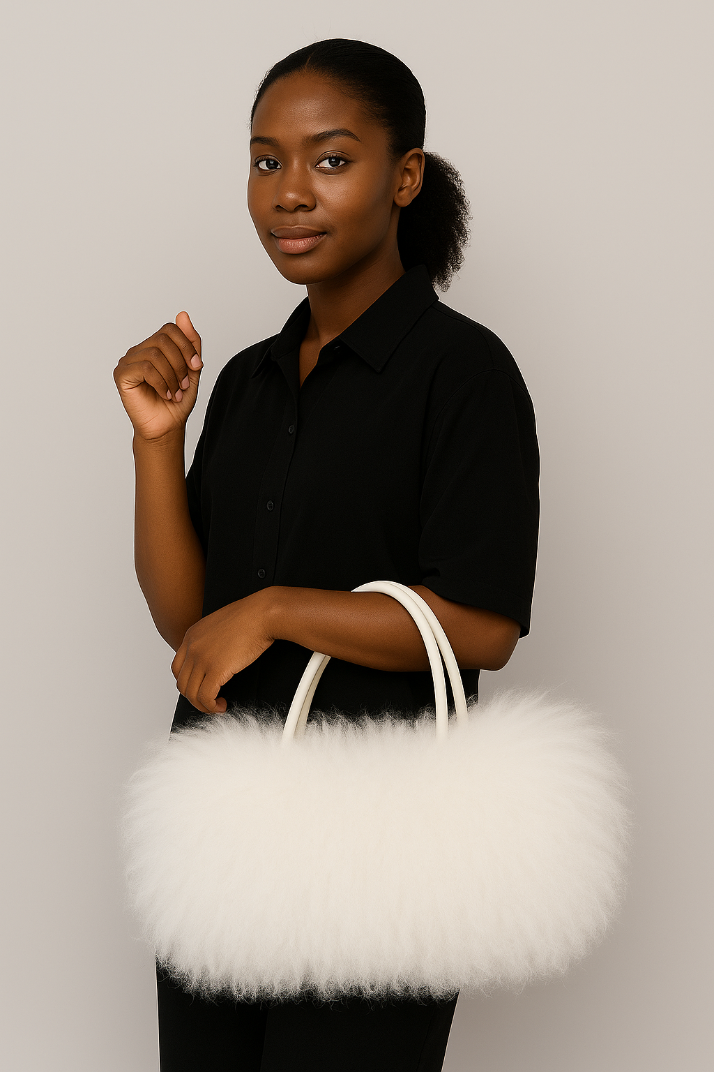 Mongolian Wool Tote Handbag