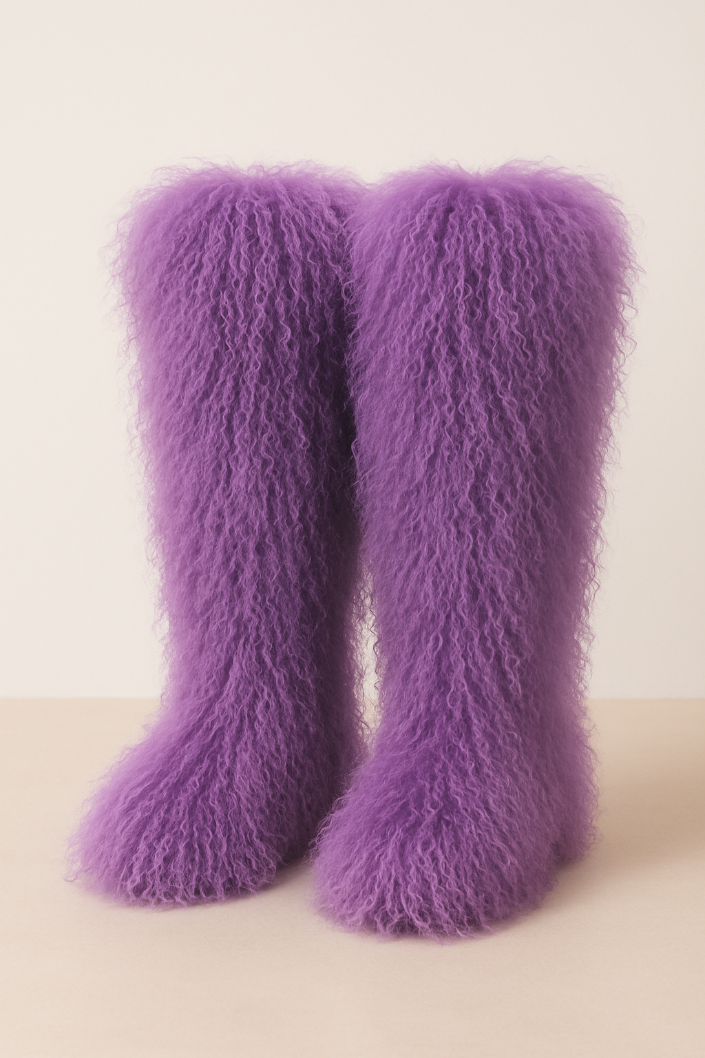 Mongolian Wool Thigh High Boots