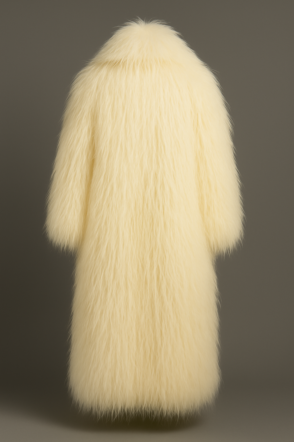 Ivory Faux Fur Shaggy Long Coat