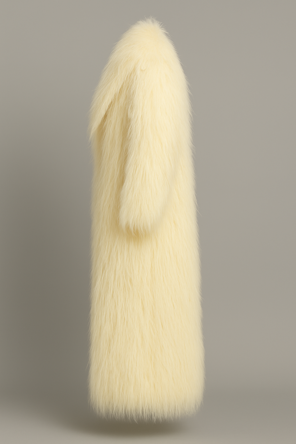 Ivory Faux Fur Shaggy Long Coat