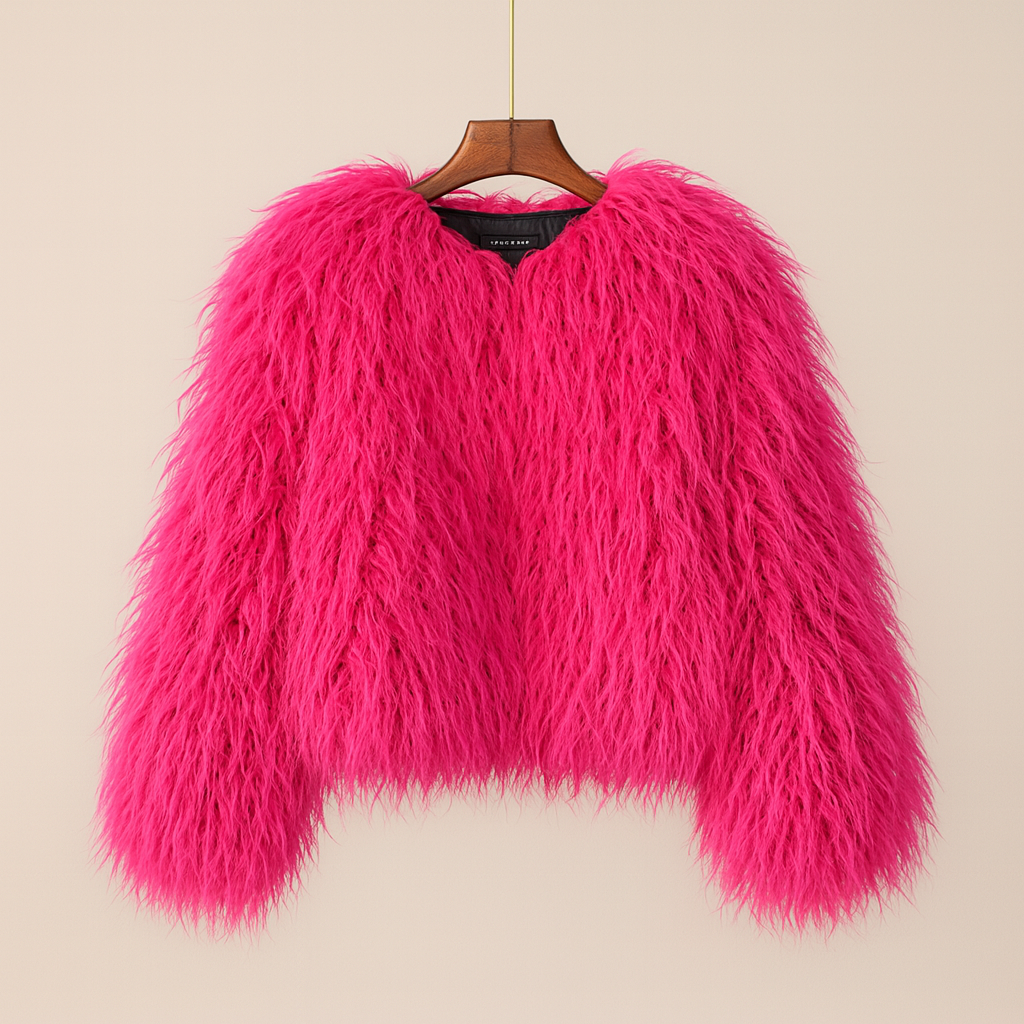 Pink Cotton Candy Faux Fur Jacket