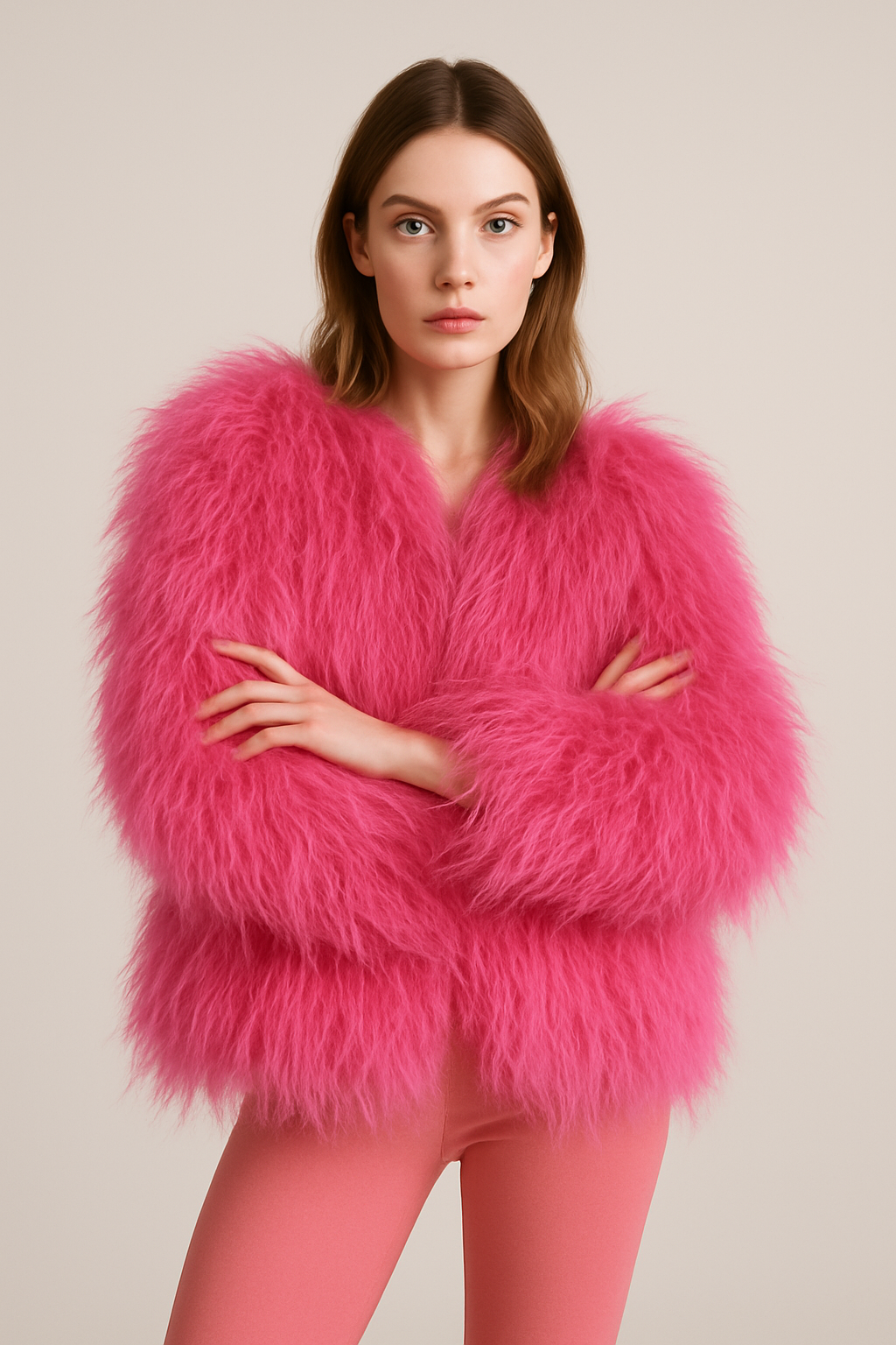 Pink Cotton Candy Faux Fur Jacket